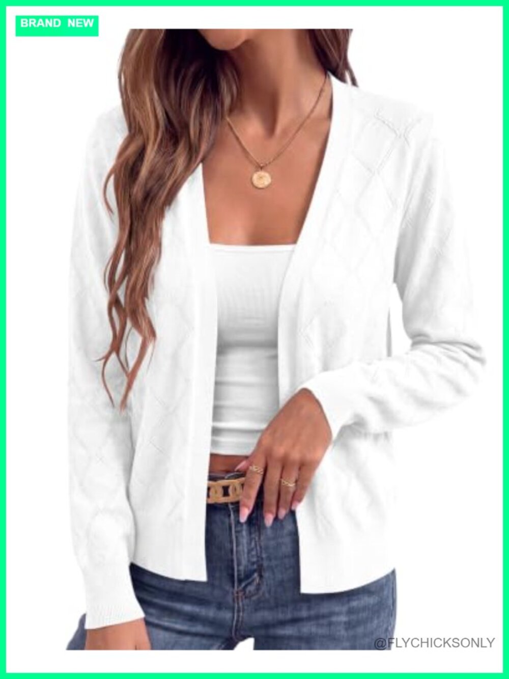 Lightweight Open Front Cardigan Long Sleeve Hollow Knit Sweater